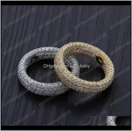 شخصية الهيب هوب الأوروبية والأمريكية الرجال 925 الجنيه الاسترليني micro Zircon Zircon 18K Gold YJSU Band Rings XL5HE24832625048668