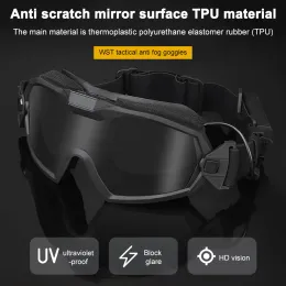 Eyewears Airsoft Paintball Goggles Transparent Lens Motorcycle Goggles with Micro Fan Scratchresistant Eye Protection for Hunting