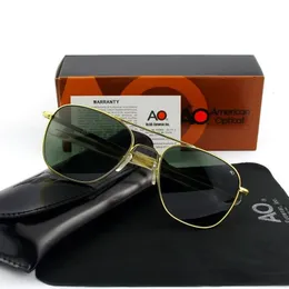 Pilot Sunglasses Men Tempered Glass Lens Top Quality Brand Designer AO Sun Glasses Male American Army Military Optical 240411