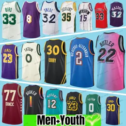 Kid Men James Basketball Trikot Curry Tatum Wade Booker Jokic Bird Oneal Durant Doncic Wembanyama Jersey für Jungen Herren Jerseys Maillot de Basketball