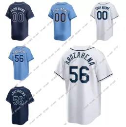 Rays Custom Baseball Jerseys Randy Arozarena Isaac Paredes Aaron Civale Home Away Jersey Men Men Młodzież S-3xl