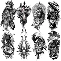 Tattoo Transfer 8pcs Tatto Tatto Sticker Segeron Tiger Lions Animal Tattoo Tattoo Fashion Adter Creative Body Art Full Tatoo 240426