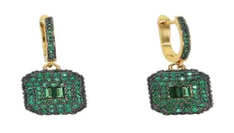 Micro Pave CZ Iced Out Women Earring Orering Impostazione zirconia cubica verde zirconia a pensione 5095206