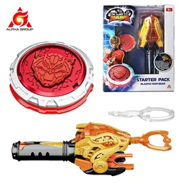 Infinity Nado 6 Başlangıç ​​Paketi Blazing Savaş Bear Metal Ring Uç Dönen Üst Gyro Canavar İkonu Kordonu Başlatıcı Anime Kid Toy 240415