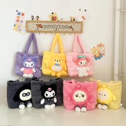 Kawaii Peluş Çanta Kuromi Cinnamoroll Plushie Sırt Çantaları Kadınlar İçin Sevimli Karikatür Depolama Çantası Kızlar İçin Noel Hediyeleri