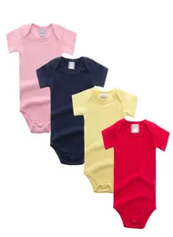 Bebek Rompers Bütün Ekspres 100 Pamuklu Erkek Bebek Tulum Yaz Onesies Kısa Kollu Zarf Yakası 024M6303340