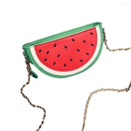 Bolsas de ombro doce verão feminino de couro feminino bolsa de fruta fofa maiúsculo mensageiro de melancia laranja #bl4