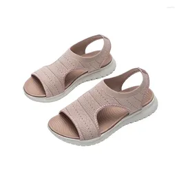 Casual Shoes Summer Women 2,5 cm Platform 3,5 cm kilar Höga klackar Sandaler Lady Soft Elastic Band Fashion Beach Air Mesh