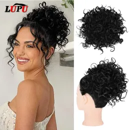 Chignon Chignon Messy Hair Bun Haarteil elastischer Dracken loser Wellenhaarbrötchen Synthetische Pferdeschwanz für Frauen für den täglichen Gebrauch