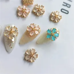 10pcs 3d giapponese opal fiore zircone nail art parti cristalli gioielli di strass per le unghie degli accessori per le decorazioni per le decorazioni 240415