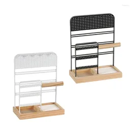 Custode per gioielli E15E Metal Collection Rack Conveniente con ganci e fori per le orecchie