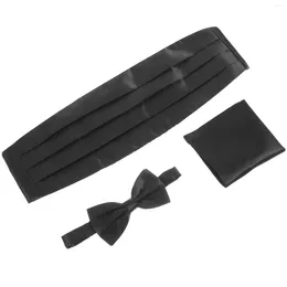 Bow Ties 3 PCS Mäns slips Kvinnors skjortor Satin näsduk formella klänningar