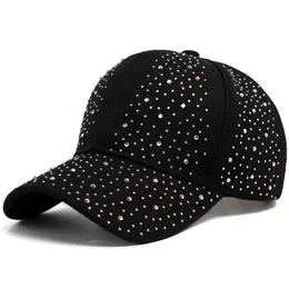 قبعات الكرة Cntang 2023 New Women Colored Diamond Baseball Cap Summer Fashion Party Caps Cotton Luxury Designer Brand Sun Hat قابلة للتعديل J240425