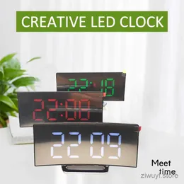 طاولة المكتب ساعة جديدة إنذار رقمي جديد على مدار الساعة المنحنية شاشة LED Clocks للأطفال