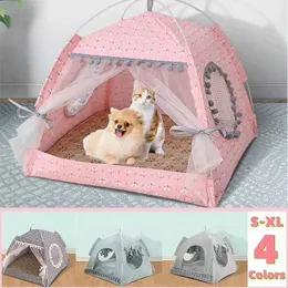 Cat Carriers Conses Houses Ordinary Teepee مغلق قلادة مريحة مع Floor Cat House Pet Dog House Products 240426