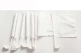 2021 12x18inches beyaz boş araba bayrağı süblimasyon bayrağı 100d polyester baskı yüksek kaliteli araba pencere bayrakları 43cm plastik kutup ile f7438425