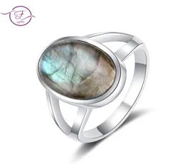 خواتم الزفاف 925 sterling Silver Ring Natural 10x14mm Labradorite Simple Tiger Eye Jewelry for Women Men Stone intage 7755413