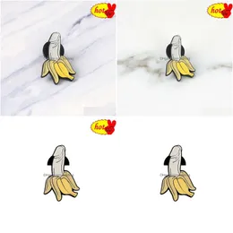 Pendants Spoof Bananas Brooches For Women Men Wear Hat Glasses Sitting Small Pet Animal Party Casual Brooch Pin Gifts High Quality D Dhkfr