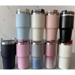 Sıcak 20oz Paslanmaz Çelik Tumbler Bardaklar Saman Köpüklü Elmaslı Araç Monte Seyahat Araba Kupaları Büyük Kapasiteli Masaüstü Ofis Su Şişeleri FY5880 0124 0426