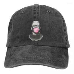 Bola tampa de bola pura cor pai chapé o horror de mascar chapéu feminino chapéu de sol, viseira beisebol Frankenstein