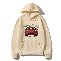 Herren Hoodies Sweatshirts Anime Initial D Hoodie Jdm Japanische Automobil Miata MX5 Printed Hoody Women Crewneck Sweatshirts Männer Pullover Tops Men Kleidung T240425