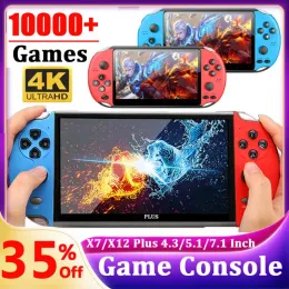 Spelare X7 Plus Video Game Console 4,3 tum Big HD -skärm Byggt 10000+ spel Portable Audio Video Player Classic Play Game 8GB32GB