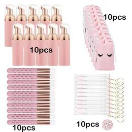 30pcs/40pcs Schaumflasche Pinsel 60 ml Plastikschaum Pumpenflasche Wimpern Make -up Flaschenreiniger Seifenspender Hautpflegewerkzeuge 240416