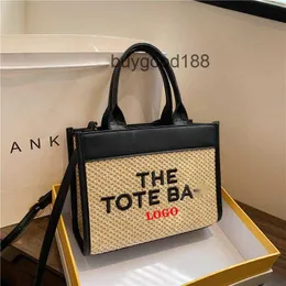 Designer feminino Marc Tote Bag Hot Selling Tote 2024 New Straw Woven Bolsa Bolsa Bolsa Crossbody Crossbody