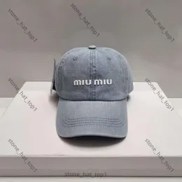 Mui Mui Hat Luxury broderad stor brev Baseballhatt för män Fashion Street Sun Protection Women's Summer High Quality Edition Baseball Hat 6091