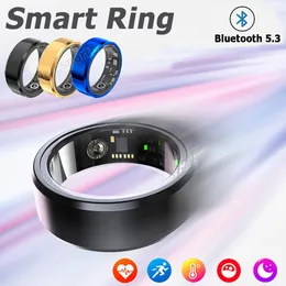 Smart Ring Heart Frequenz Körpertemperatur Blut Sauerstoff Schlaf Überwachung Männer Frauen Bluetooth Gesundheit Ring für iOS Android 240412