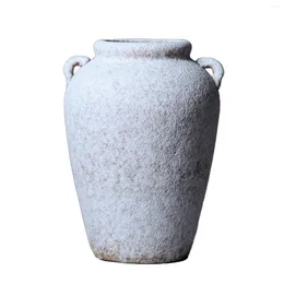 Vasi Vasi di pietra grigia in ceramica artigianale 7 "d x 10,5" H - fascino di campagna per la tua casa