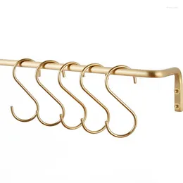 Hooks 6pcs Nordic Simple S - Formed Brass Hook Decorative Clothing Pole Handduk Bar Kitchen Hanging Fitings WT035467