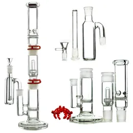 19inch 3 Kammern Big Glass Bong Straight Percolator Bee Kammscheibe Percolator Dome Duschhead mit Aschefänger Ice Pinch 18mm weibliches Gelenk WP522