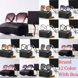 New Designer Sunglasses Unisex Classic Eyeglasses Goggle Outdoor Beach Sun Glasses For Man Woman Mix Color Optional Paris signature 12Color With Original Box Stock