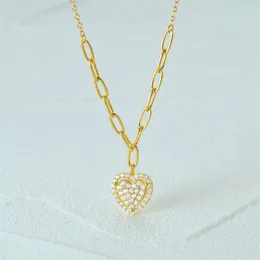 Pendenti boako 925 sterling argento a forma di cuore collana a sospensione cristallo intarsio di San Valentino per la festa della festa delle collane per donne ragazze