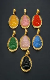 Ожерелье из нержавеющей стали, смешная подвесная ожерелье, хип -хоп диск Maitreya Buddhas ожерелья драгоценности моды для женщин 5967238