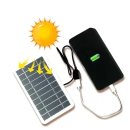 Ladegeräte Klasse A Polysilicon 5V 400 mA Solarpanel 2W Ausgang USB Outdoor Waterfof Travel Tragbares Solarladegerät für Mobiltelefonladegerät