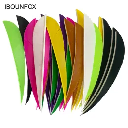 Arrow IBOUNFOX 4Inch Archery Arrow Feather Fletching 50Pcs/lot Colored Turkey Feather Vanes for Carbon Wooden Bamboo Arrow Shafts