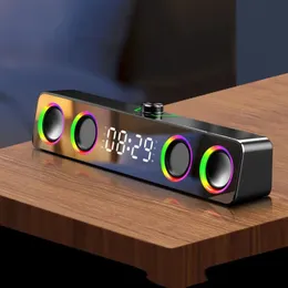 Multimedia Bluetooth Ser Bluetooth 5.0 4 Ser Structure Desktop Compact Bluetooth Ser Clock Display RGB Light Effect 240422