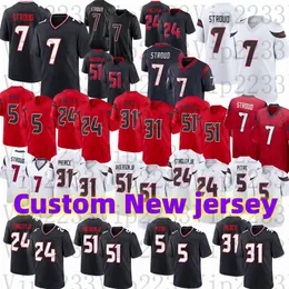 2024 Anpassat valfritt namn valfritt nummer CJ Stroud Will Anderson JR Football Jersey Dameon Pierce Davis Mills Jalen Pitre John Metchie Tunsil Devin Stingley Jr Men Women Youth