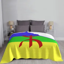 Defina a bandeira da Amazigh Blanket Coral Fleece Plush Decoration Drapeau Amazigh Berber Bobagem de arremesso suave para as roupas de cama em casa