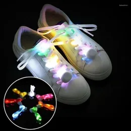 Parti di scarpe 1 paio di coppie a LED colorato Light Up Laces Party Disco Scarpe Cingcio Glow Stick Shoelaces Boys Girls Multicolor Strings