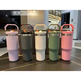 US Stock DHL Water Bottles 20oz 30oz Cups Preservation Stainless Steeld في الهواء الطلق السعة الكبرى Tumblers القابلة لإعادة الاستخدام تسرب Flip Cup I0424 0426