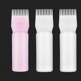 Ny 2024 120 ml Multicolor Plastic Hair Dye Refillable Bottle Applator Comb Dispensing Salon Hair Coloring Frisör Styling Toolfor för