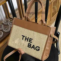 Designer feminino Marc Tote Bag 2024 New Womens Bag Color Grass Tecida Edição de Textura Bolsa Casual Um ombro Crossbody Hnadbag