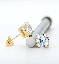 inbeaut Real 925 Silver 4 Claw Round Excellent VVS1 Stud EarringsPass Diamond Test 0.5 ct Earrings 2105129763190