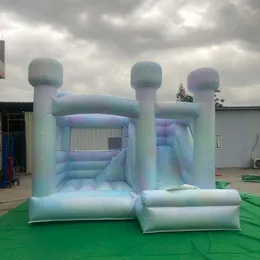 4.5x4m (15x13.2ft) 전체 PVC 타이 염료 슬라이드 상업용 어린이 점프 성 성인 바운스 하우스 웨딩 파티 임대