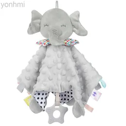Mobiler# baby säkerhetsfilt elefant med taggar teether skraller mobil mjuk filt snuggle leksak fylld djur för spädbarn nyfödda gåva D240426