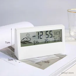 Orologi da tavolo da scrivania Termo-hygrometro orologio meteo creativo Meteo Clock elettronico Desktop Desktop Table Decor per soggiorno camera da letto