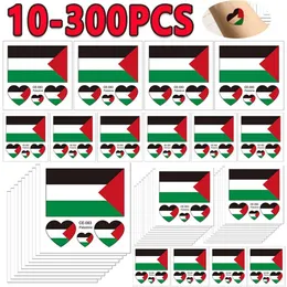 Tatuagem Transferência de tatuagem 10-300pcs Adesivo de transferência de água Vibrante Cores vibrantes adesivos de tatuagem de bandeira palestina